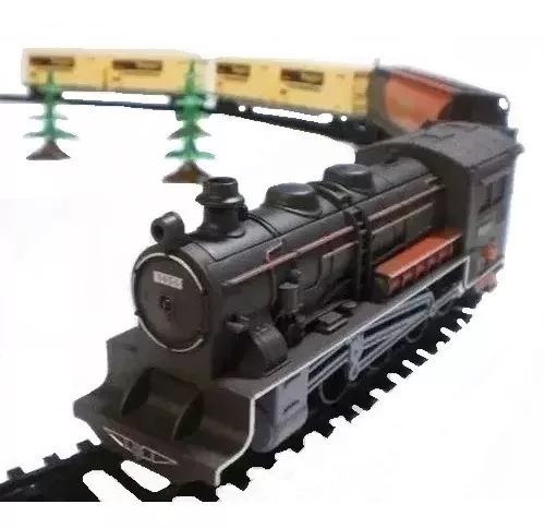 Locomotiva Trilhos Vagões 7 Metros Ferrorama Trem Brinquedo