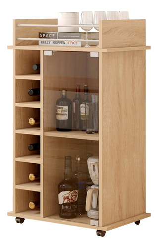 Mueble Bar Con Rueda Multifuncional 55x42x89cm
