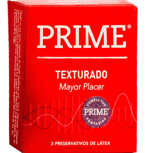 Prime Preservativo Texturado Pack X 3 Unidades