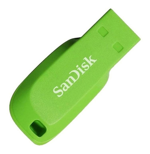 Imagen 1 de 2 de Pen Drive Sandisk Cruzer Blade 32gb Green