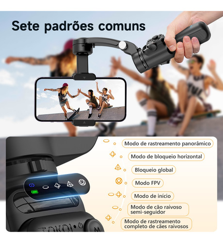 Estabilizador Gimbal 3 Eixos Para Celular Mini Tripé