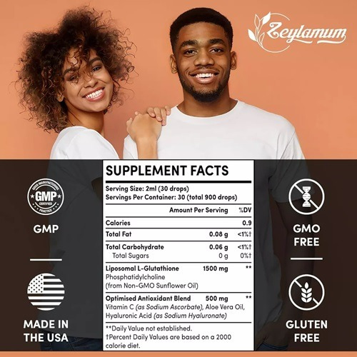 Glutatión Liposomal En Gotas Mayor Absorción 60 Ml, 2000 Mg
