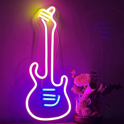 Letrero Neon Para Guitarra Encendido Apagado Decoracion Luz