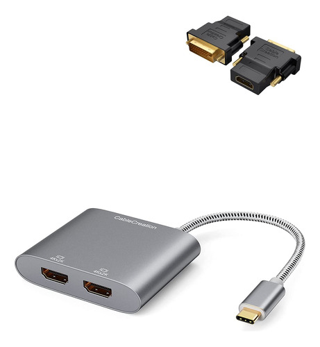 Cablecreation Usb Ca Hdmi Dual 4k Dvi Un Adaptador