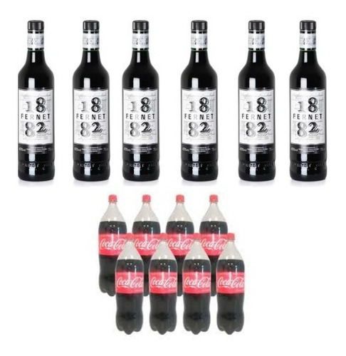 Fernet 1882 750ml  X 6 Unidades + Coca Cola 2,25 Lts X 8 Uni