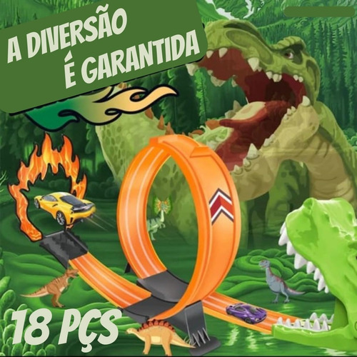 Pista De Corrida Carrinho Com Lançador Loop 360 Super Animal