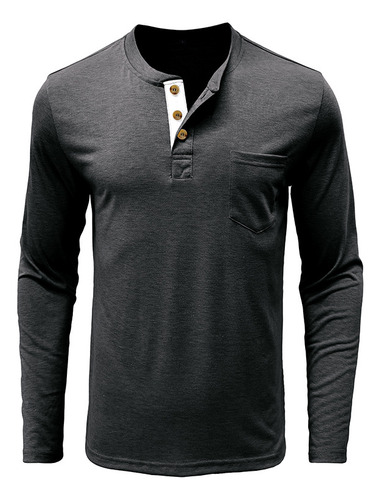 Camiseta Lisa De Manga Larga Con Cuello Redondo Para Uso Dia