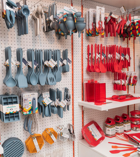 Espátula Colher De Silicone Duplo Redonda Vermelho Oikos
