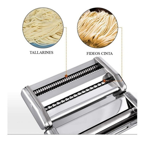 Imagen 6 de 10 de Maquina De Pastas Fabrica Fideos + Sobadora Acero Inoxidable