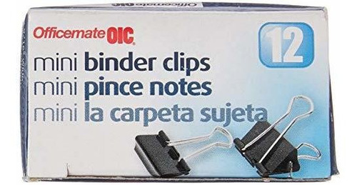 Oic (r) Binder Clips, Mini, 1-4in. Capacidad, Caja De 12