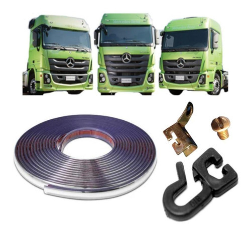 Kit Trilho Cromado 7m E Rodízio P Cortina Caminhão Ducato