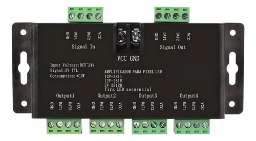 Amplificador De Señal Sp901e Spi Tira Rgb Pixle Led 5-24v