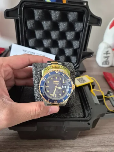 Relógio Invicta Pro Diver Automatic 40 Mm Azul Prata Dourado