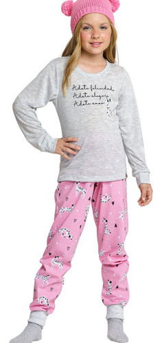 Pijama Infantil Feminino Longo De Malha