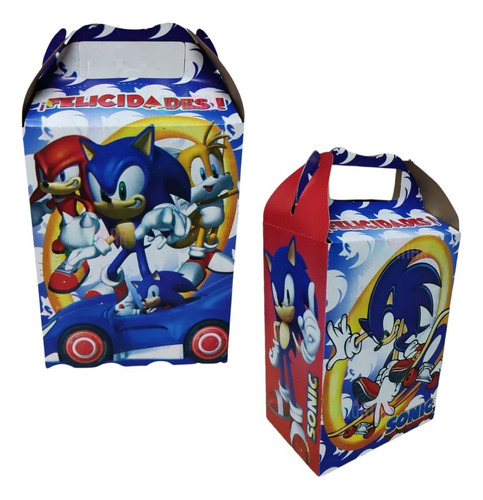 60 Caja Dulcera/lonchera Sonic.fiesta,dulces,60 Niños