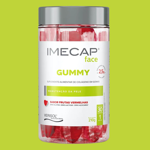 Colágeno Imecap Face Gummy 210g C30 Gomas - Verisol Frutas Vermelhas