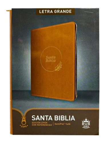 Imagen 2 de 7 de Biblia Reina Valera 1960 Letra Grande Cafe Con Cierres