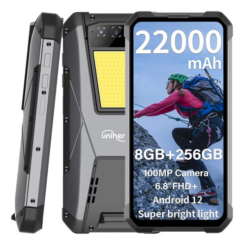 Smartphone Unihertz Tank, 22000 Mah, Tv, 8 Gb, 256 Gb, Andro