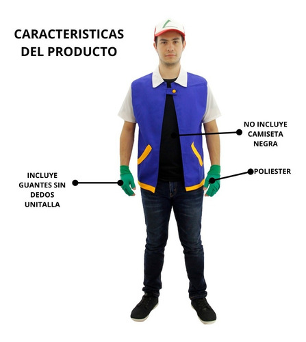 Imagen 4 de 9 de Disfraz Ash Ketchum Pokemon Adulto Deluxe