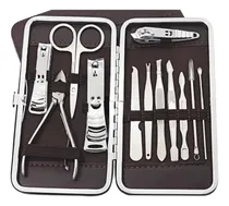 Comprar Set X12 Manicuria Pedicuria Con Estuche Alicate Tijera Limas
