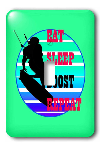 Eat Sleep Boost Repeat Kitesufer Blue Retro Sunset Luz