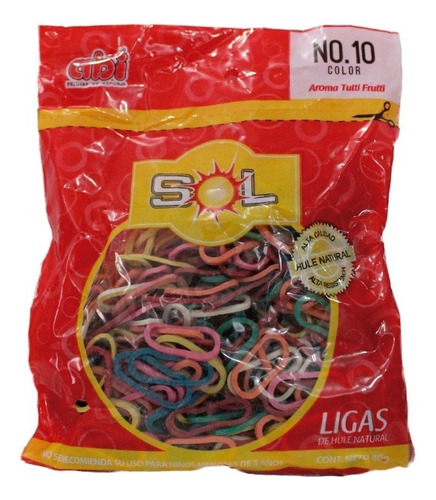 Ligas Sol De Hule Colores No. 10 80 G Aroma Tutti Fruti