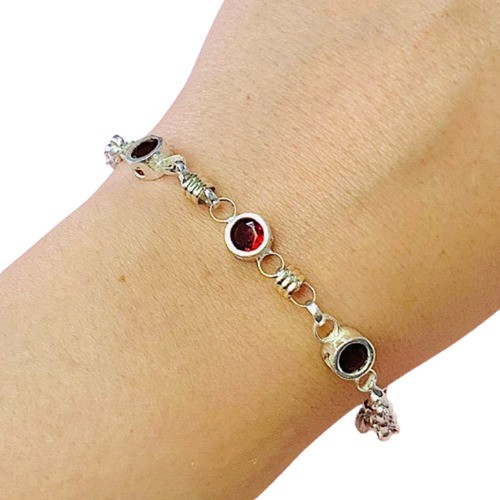 Pulsera Rolo Con Susanitas Plata 925 Y Apliques D Oro Ps 050