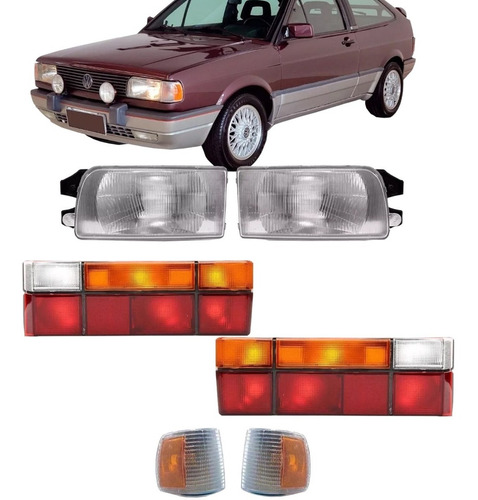 Imagem 1 de 7 de Kit Farol Gol Quadrado 91 92 93 94 95 + Pisca + Lanterna