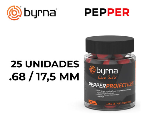 Imagen 4 de 10 de Postas De Pimienta X25 Byrna .68 17,5 Mm Defensa Personal