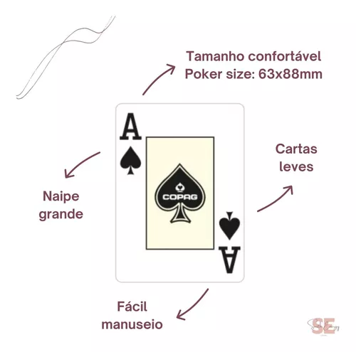 Jogo de Cartas - Baralho Profissional - Texas Hold'em - Preto - Copag