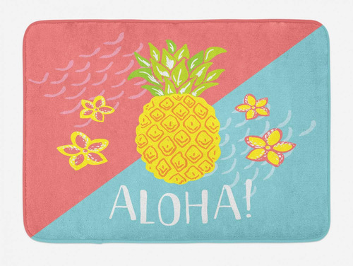 Ambesonne Aloha Alfombra De Baño, Flores Y Fondo Bicolor, Al