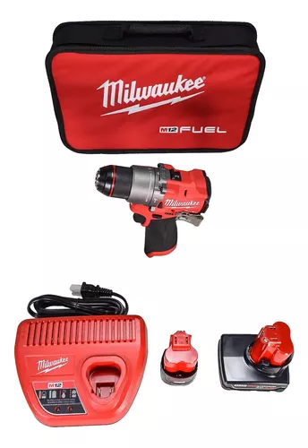 Taladro Milwaukee C/Percutor 18V FUEL Con 2 Bat.+ Cargador 2904