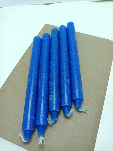 Vela Clasica Candelabro 2x20cm  20 Piezas Vela Azul Marino 