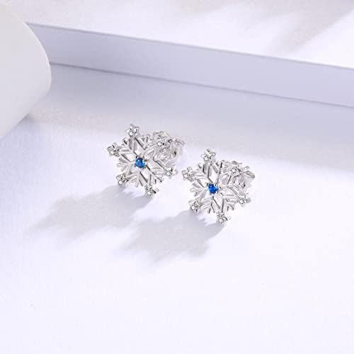 Pendientes De Copo De Nieve De Plata De Ley 925 Pendientes