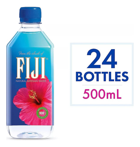 Agua Natural Fiji 24 Botellas De 500 Ml Agua Artesanal