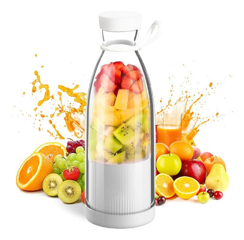 Mixer Portátil Recarregável: Seu Mini Juicer 300ml Cor Branco