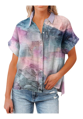 Camisa Holgada Casual De Talla Grande Estampada Para Mujer