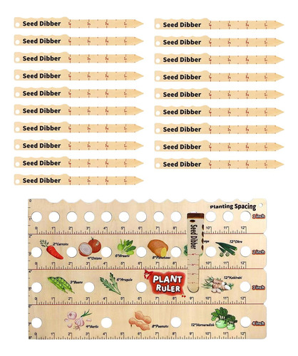 Regla De Madera Para Plantas Con De Excavador De Semillas,