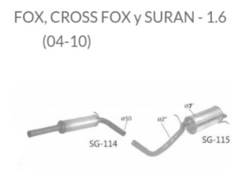 Silenciador Trasero + Cámara Delantera Vw Fox Suran 2004/10