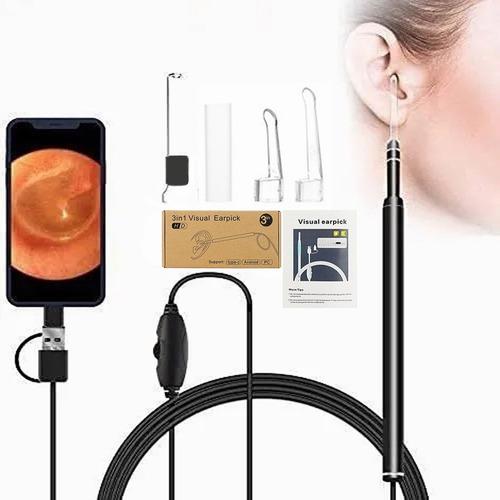 Imagen 1 de 7 de Otoscopio Digital, Cámara De Oídos Para Usar En Pc Y Celular