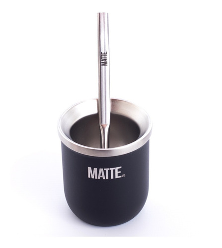 Imagen 5 de 9 de Mate Acero Inoxidable + Bombilla + Tambo Yerbero - Matte