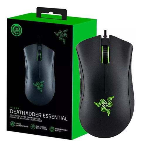 Mouse Gamer Razer Deathadder Essential 6400dpi Cor Preto Preto