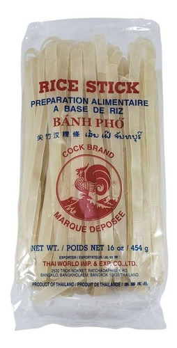 Macarrão De Arroz Tailandês Rice Stick 5mm Cock Brand