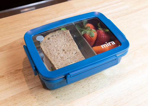 Mira Fiambrera Bento De Acero Inoxidable Con Divisor Para Sá