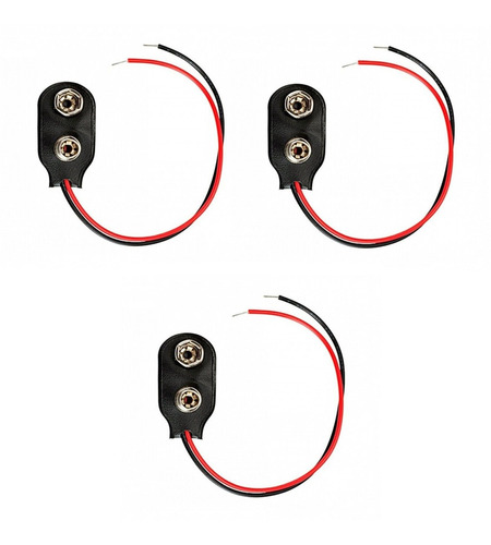 Conector Bateria 9v Enchufe Pila 9v Portapila Clip - Pack X3