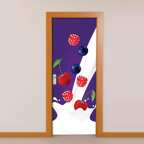 Adesivo Decorativo De Porta - Cozinha Frutas P