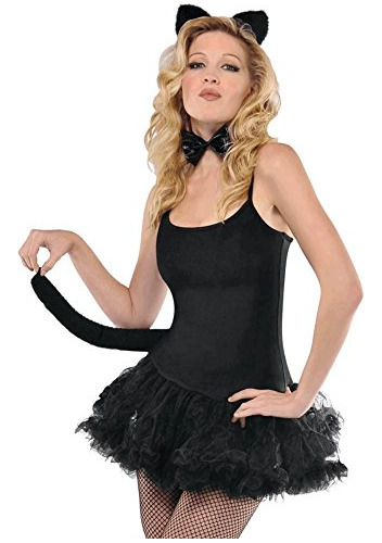 Conjunto De Accesorios De Gato Negro Negro Talla