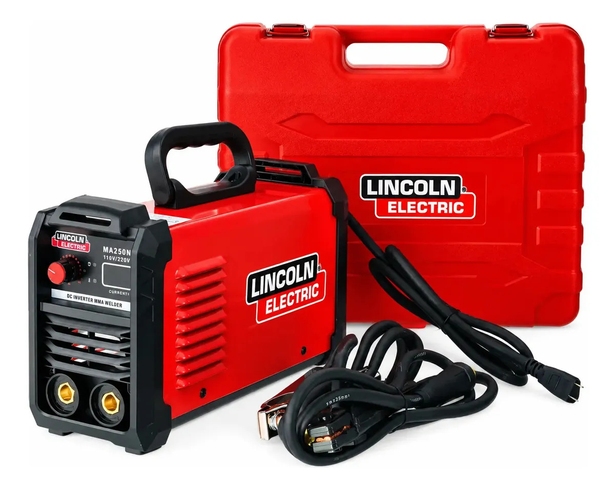 Soldadora inverter Lincoln Electric Industrial MMA250N color rojo