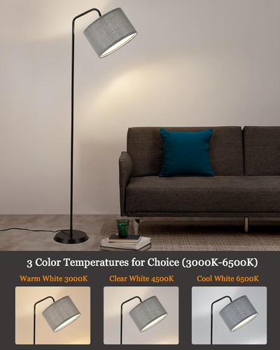 Lámpara Led De Pie Dormitorio, 3 Temp. Color, Moderna Alta