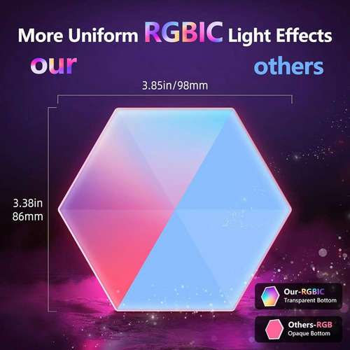 Lâmpada Hexagonal Rgb Smart Light Board, Parede De Atmosfera